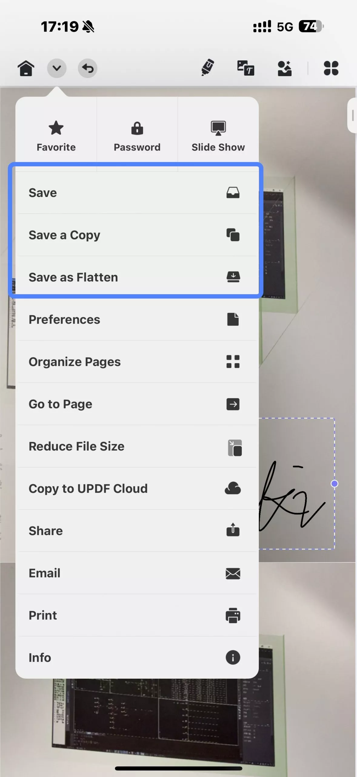 save the document