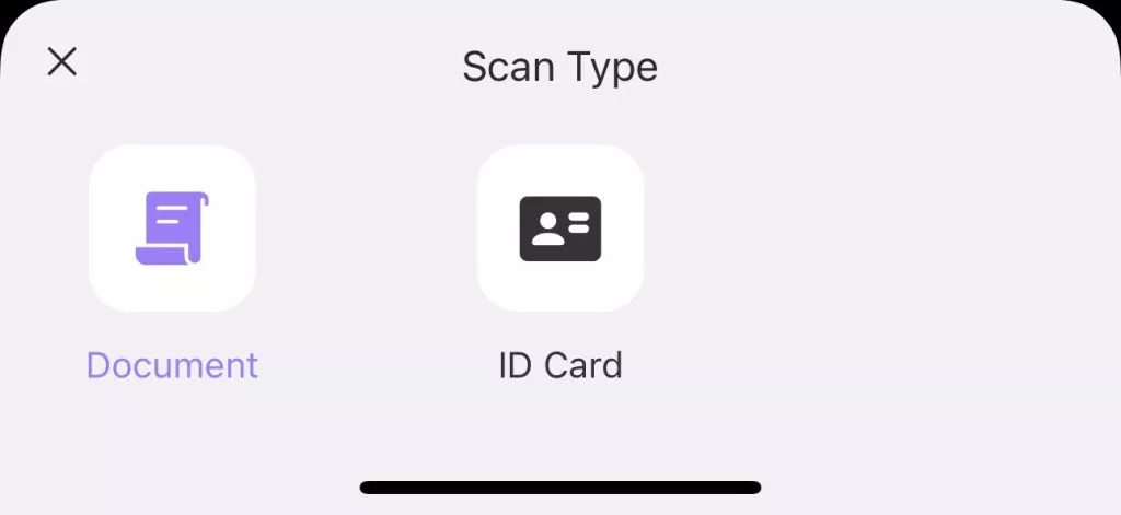 Choose scan type