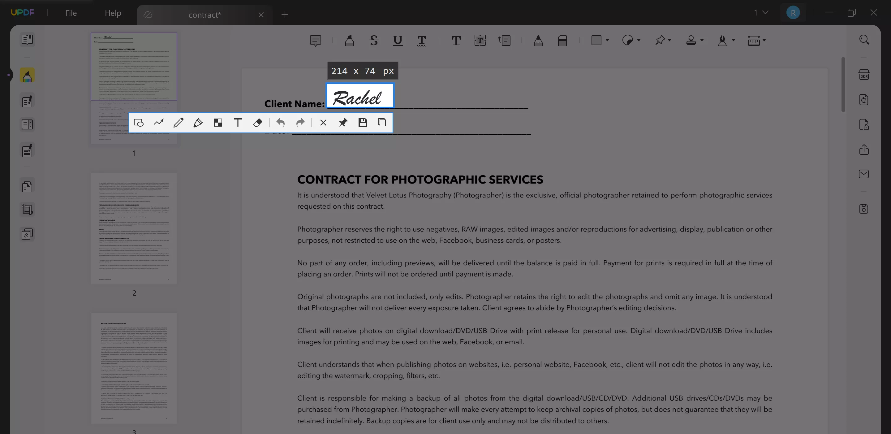 how to copy signature from pdf screenshot