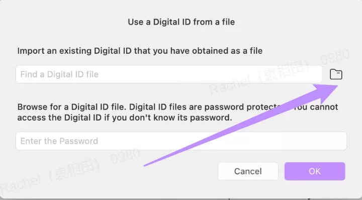 Select digital signature to updf mac