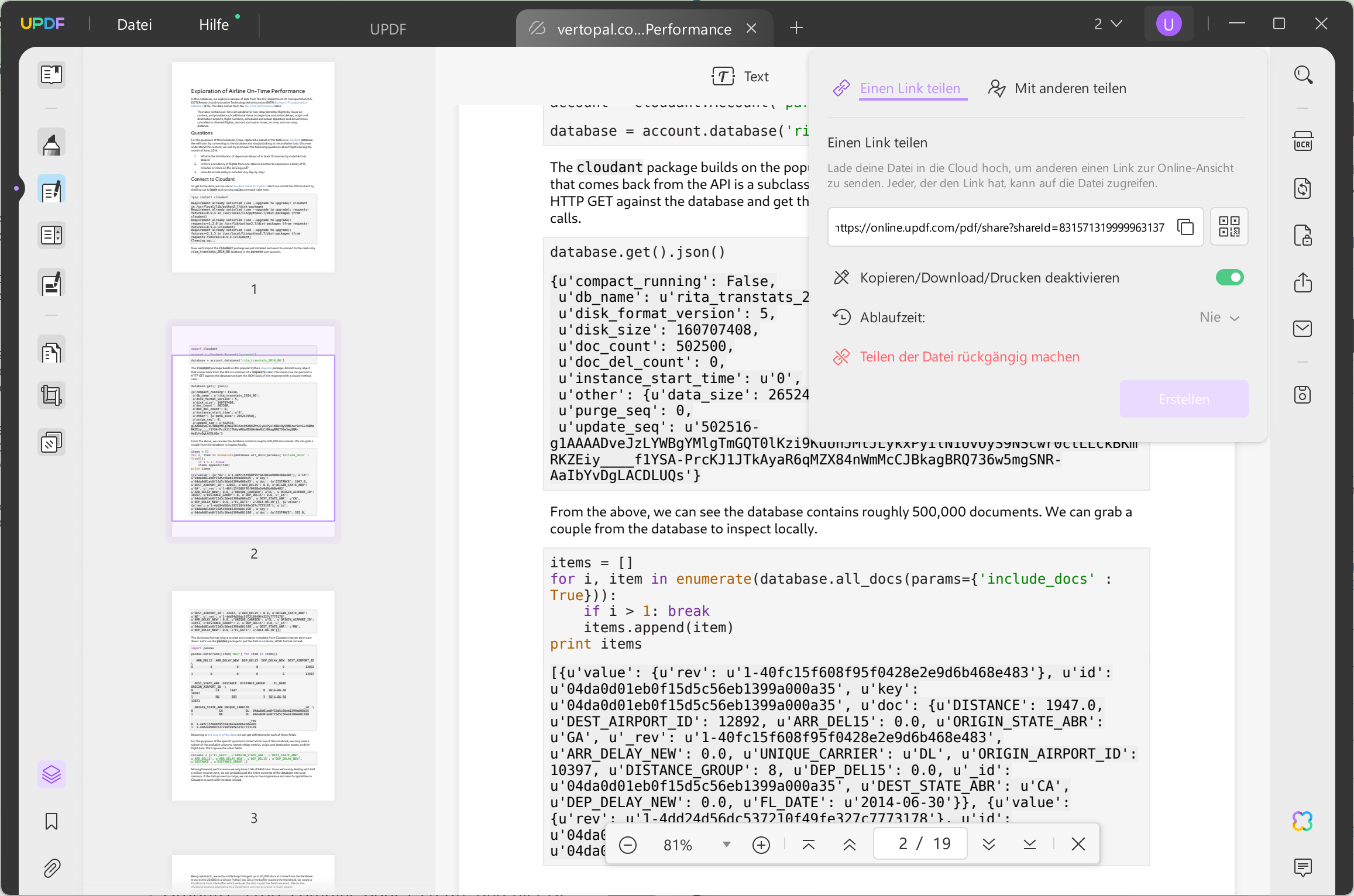 Jupyter-Notebook in PDF freigeben