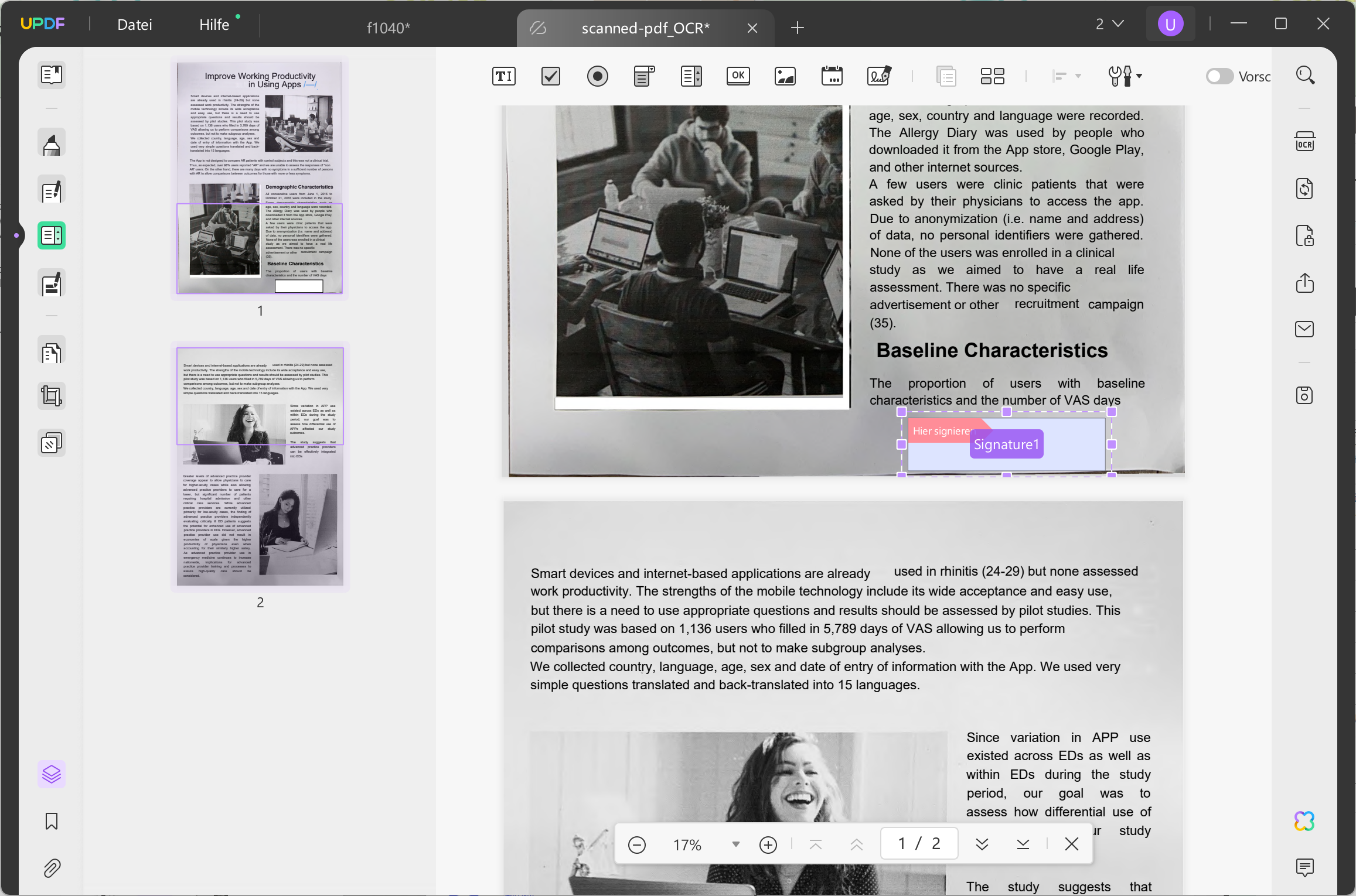 So signieren Sie PDFs mit CAC-Signaturen gescannte PDFs
