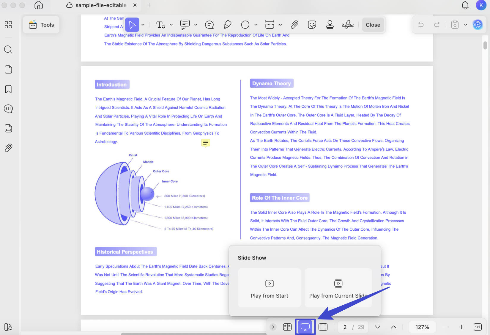 slideshow pdf with updf