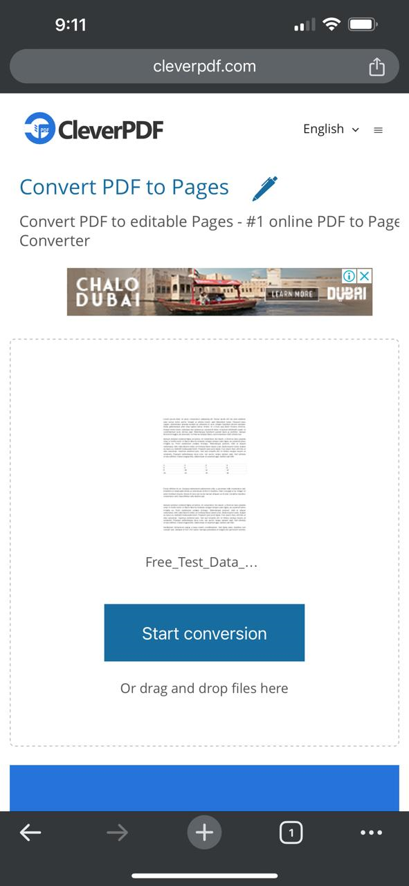  tap on start conversion in cleverpdf