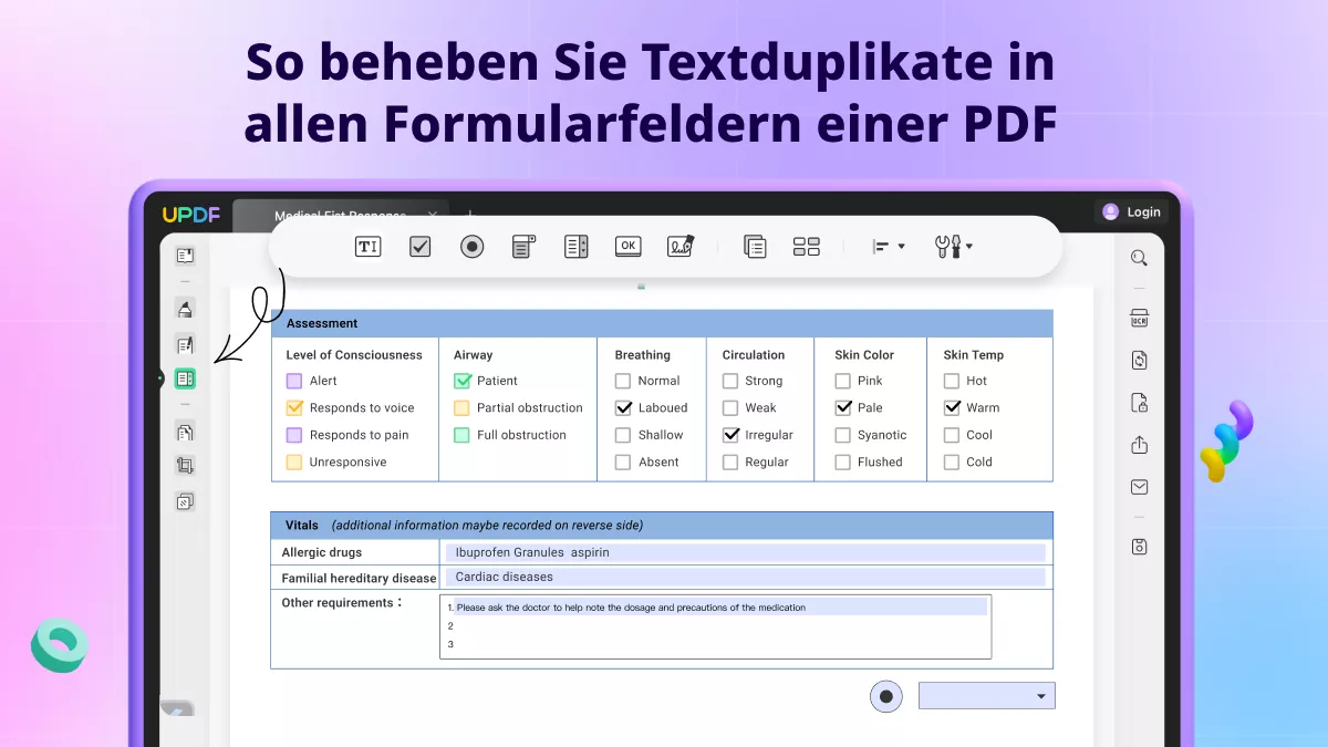 Wie Sie Textduplikate in allen PDF-Formularfeldern beheben