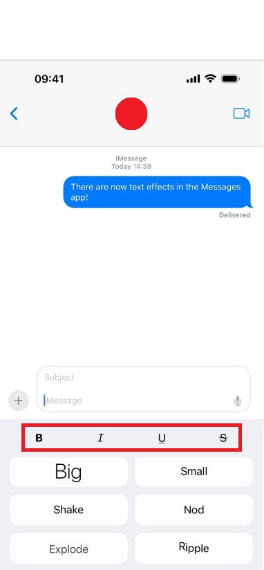  Texteffekt-Optionen in Imessage