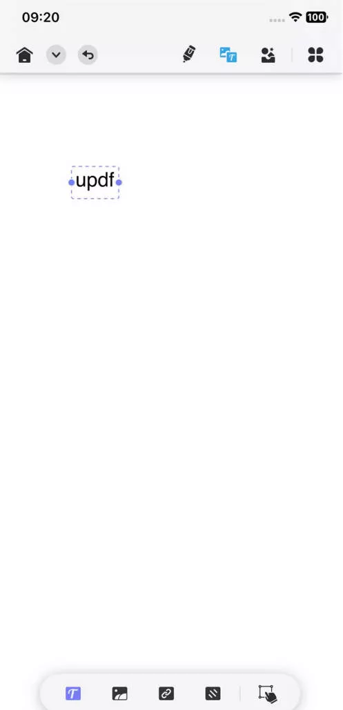 paste text into blank pdf with updf for ios 2