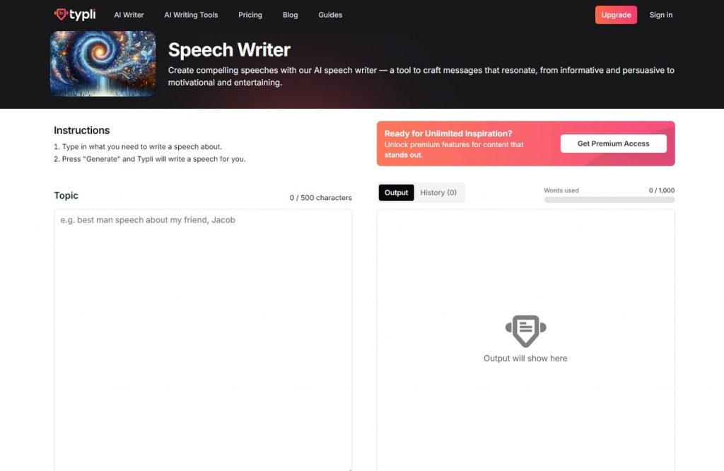 typli ai speech writer