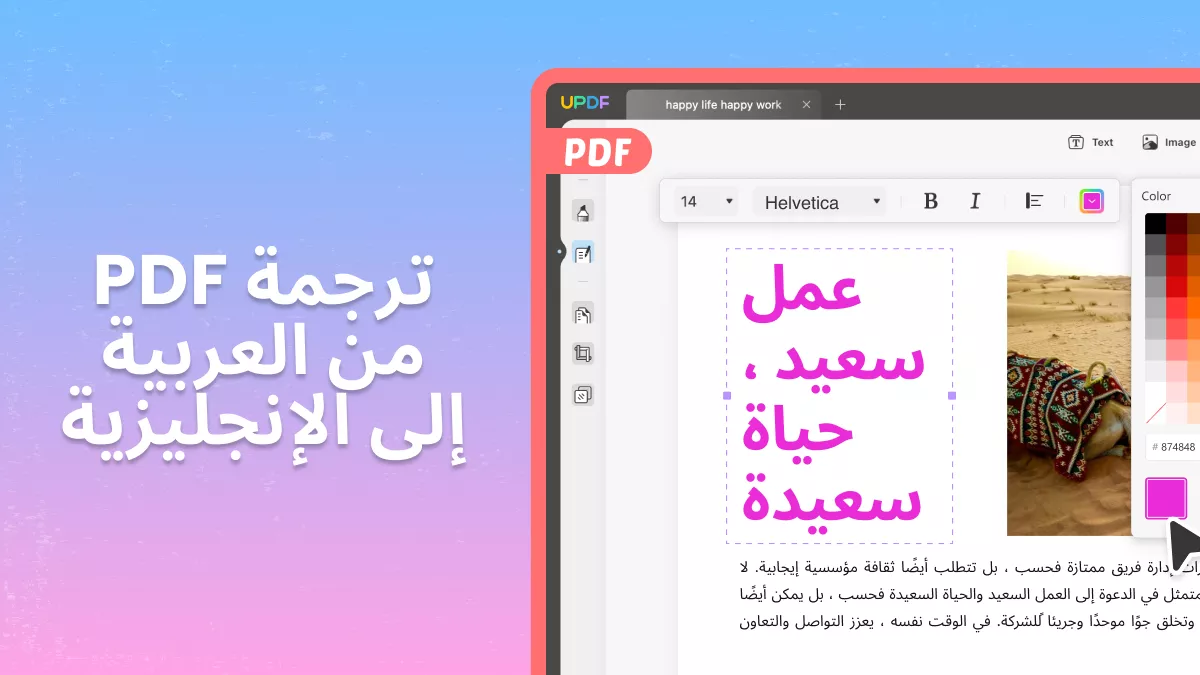 ترجمة المستندات متعددة اللغات بسلاسة: دليل لتحويل PDF من العربية إلى الإنجليزية باستخدام UPDF