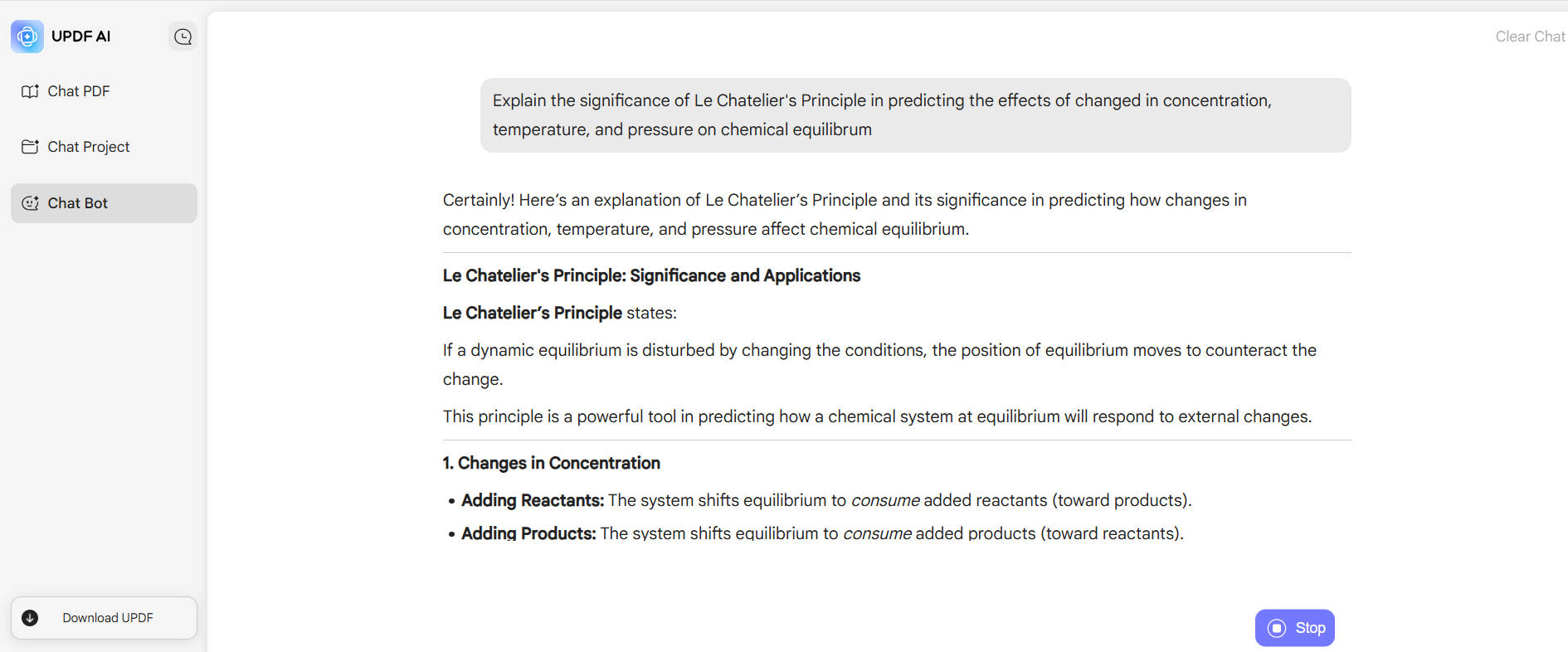 updf ai answer chemical problem