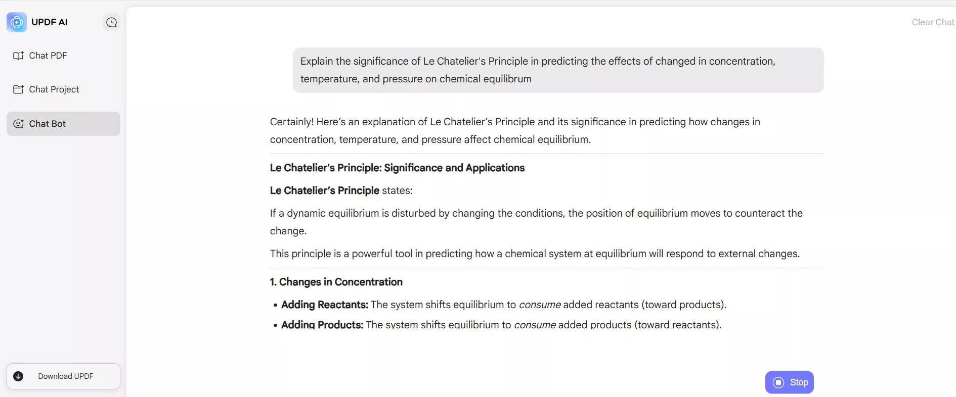 updf ai answer chemical problem