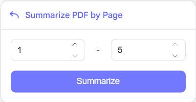updf ai choose summarize pages