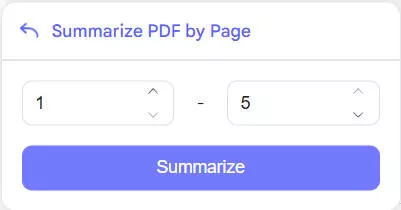 updf ai choose summarize pages