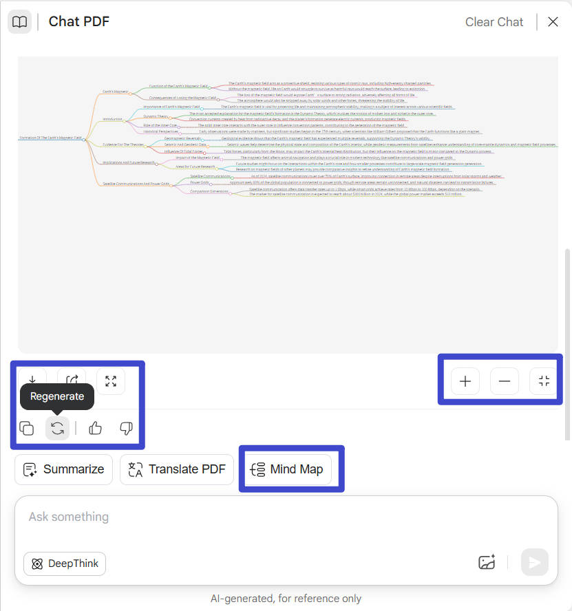 updf ai mind map generate results