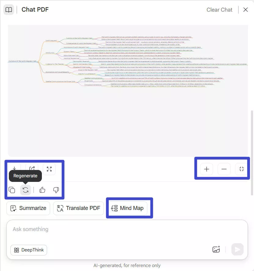 updf ai mind map generate results
