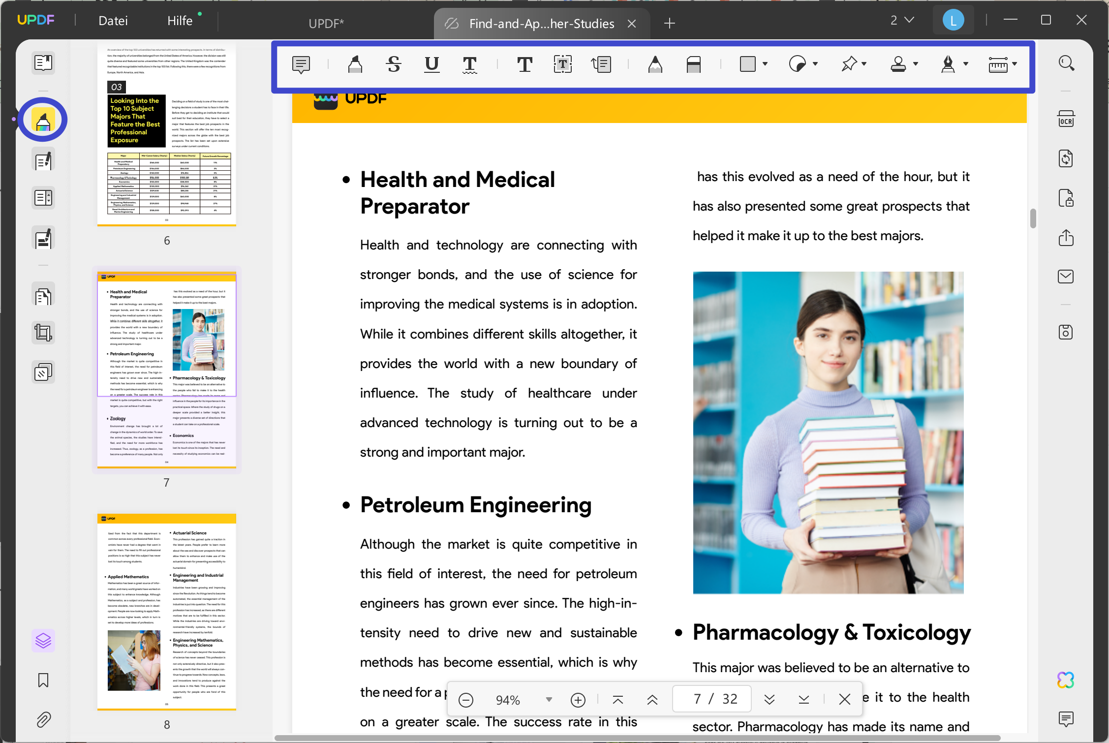 PDF in OneNote-Anmerkungstools kommentieren
