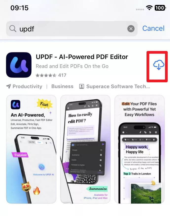 download updf for ios again