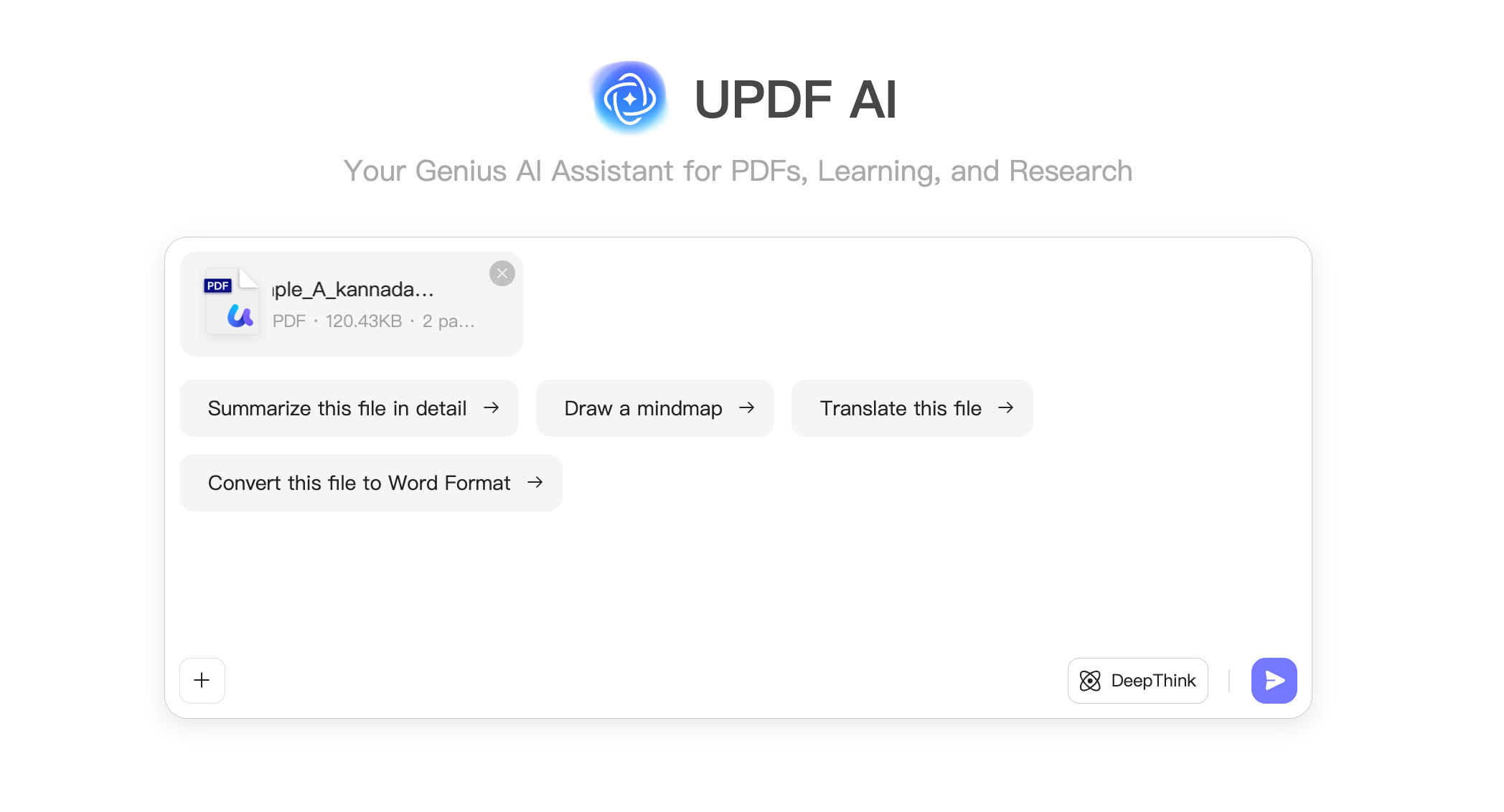 upload kannada pdf to updf ai online