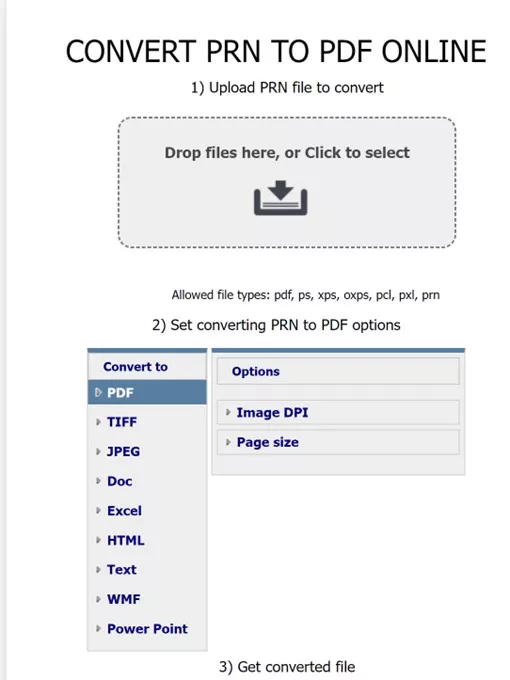 upload prn file to convert in coolutils