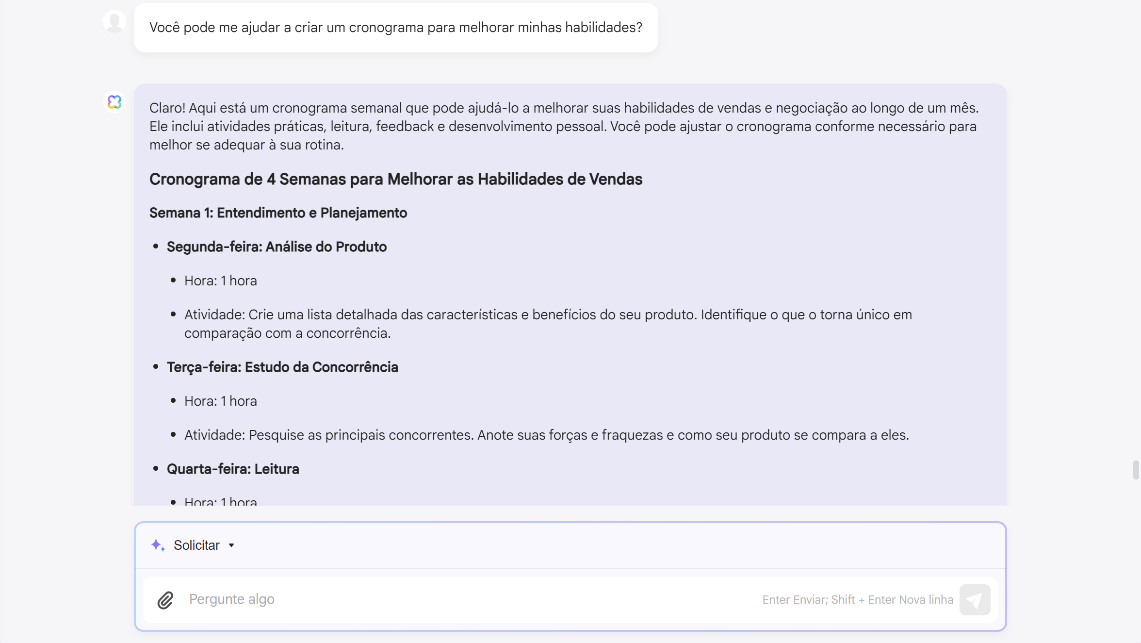 como usar IA em vendas peça ao updf ai para criar um cronograma de aprendizado.
