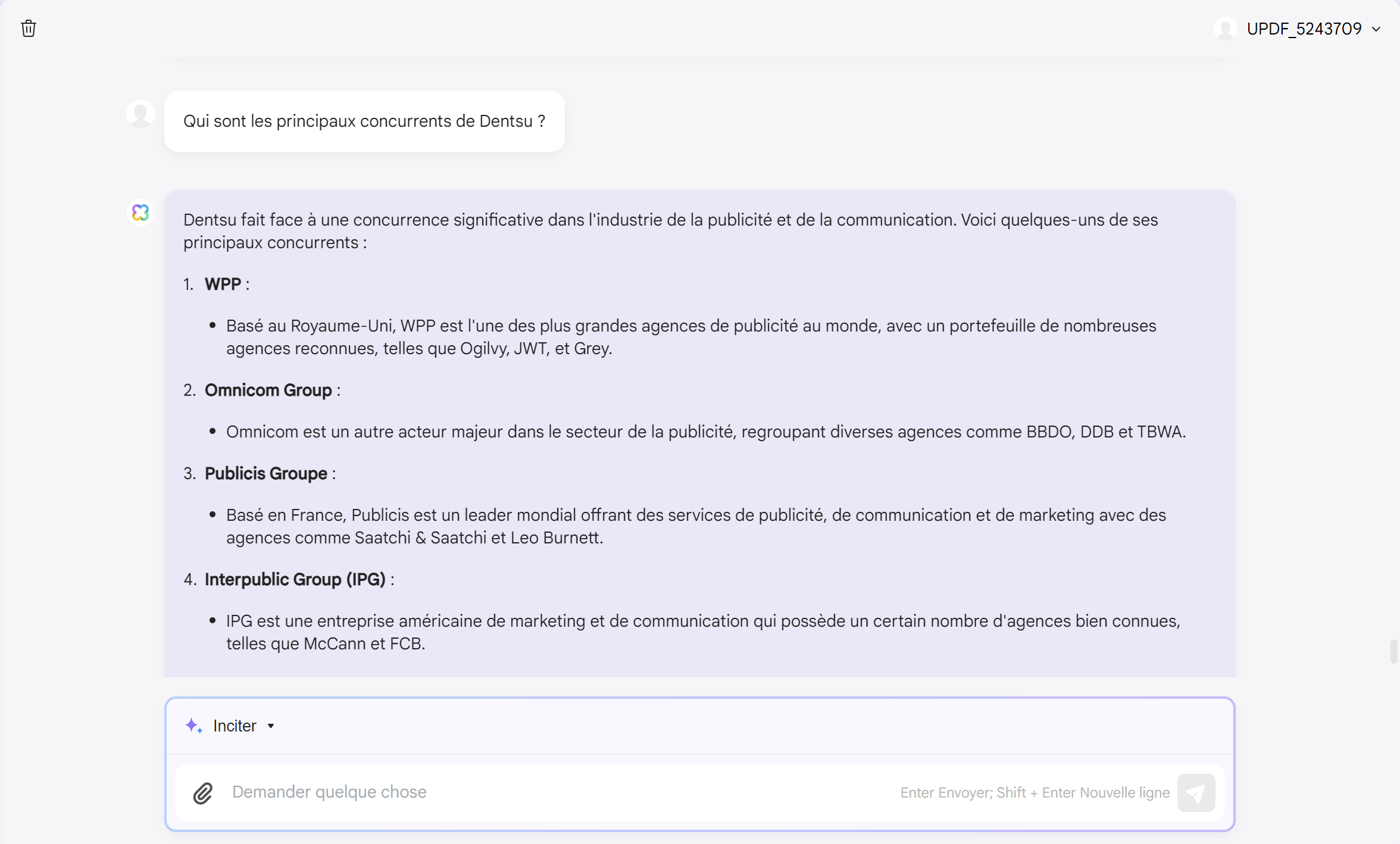 comment utiliser l'IA dans la recherche de ventes pour les concurrents de l'entreprise avec l'assistant AI d'UPDF.