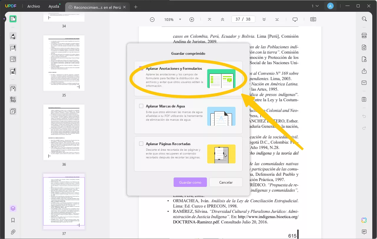 Aplanar Anotaciones y Formularios