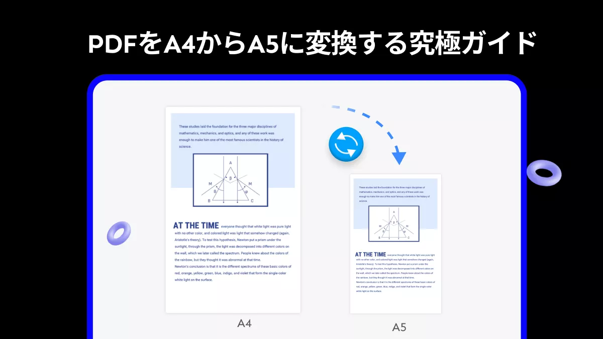 UPDFでPDFをA4からA5サイズに縮小する方法は?