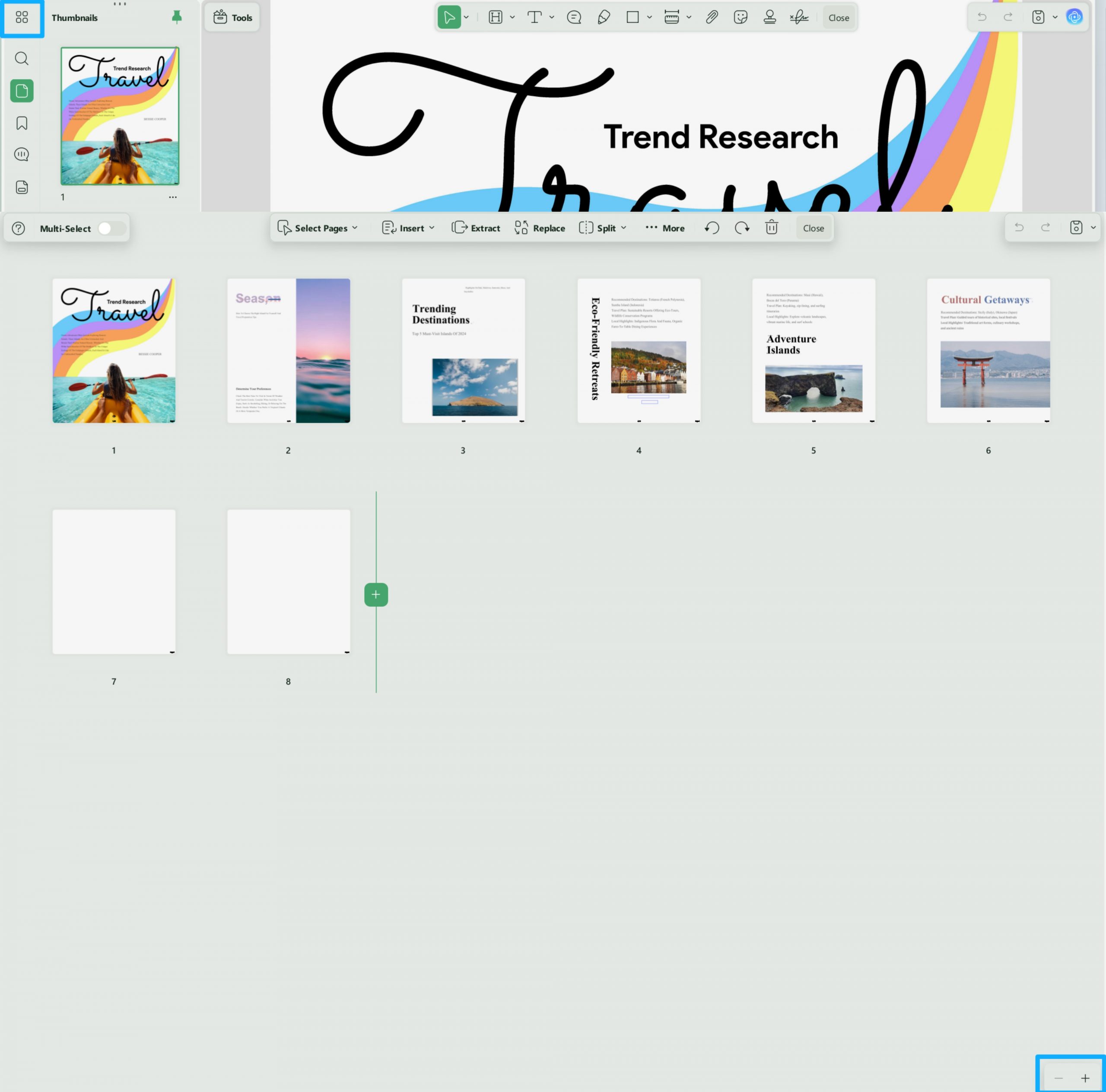 organize pages