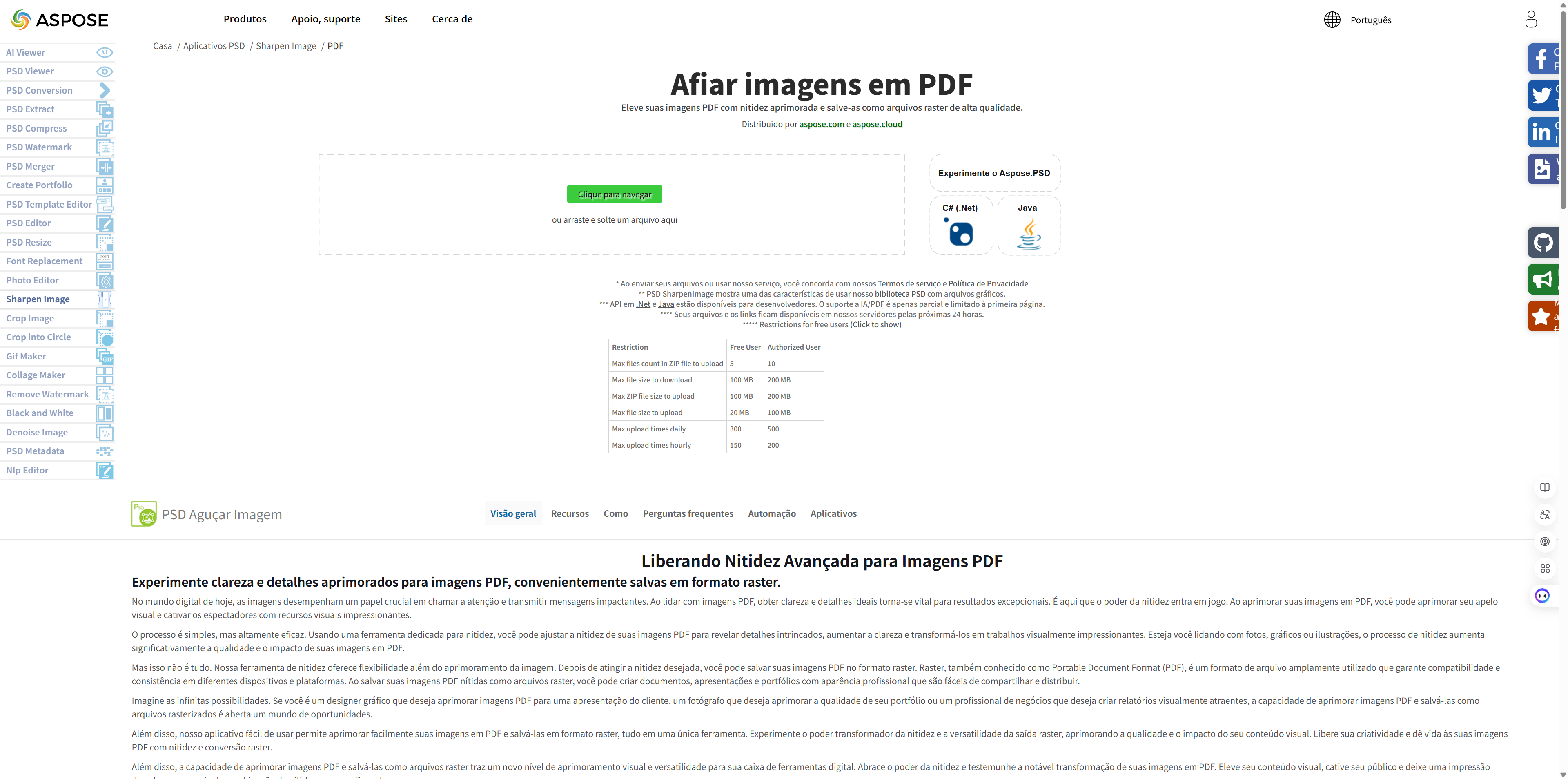 afiar imagens em pdf