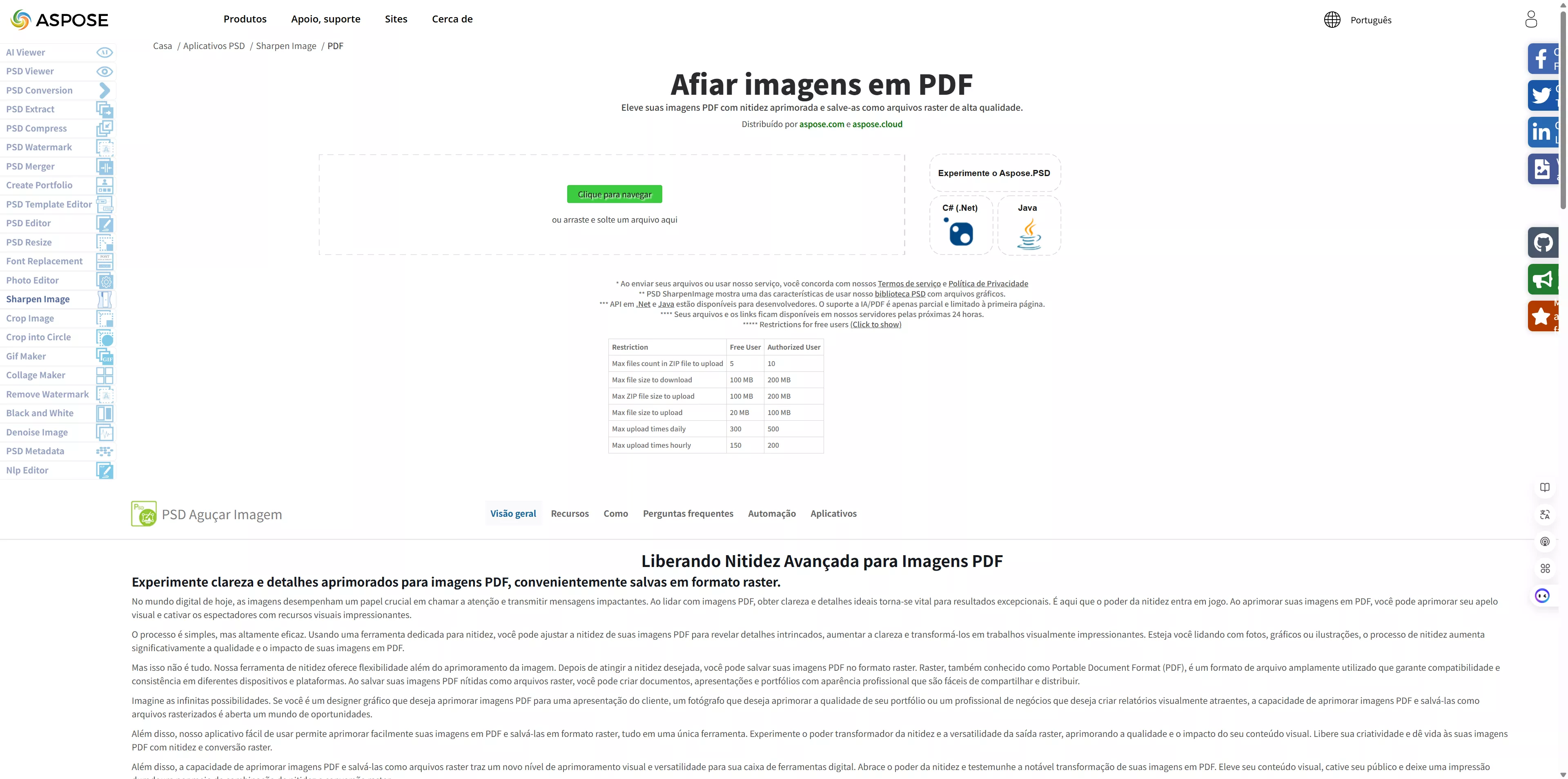 afiar imagens em pdf