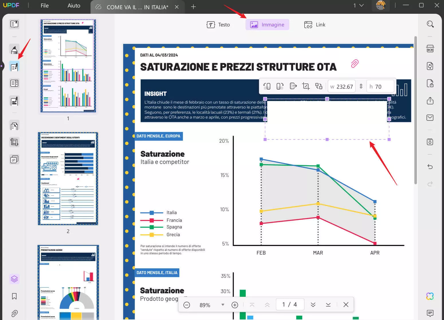 Sbianca un PDF aggiungendo un'immagine di colore bianco puro