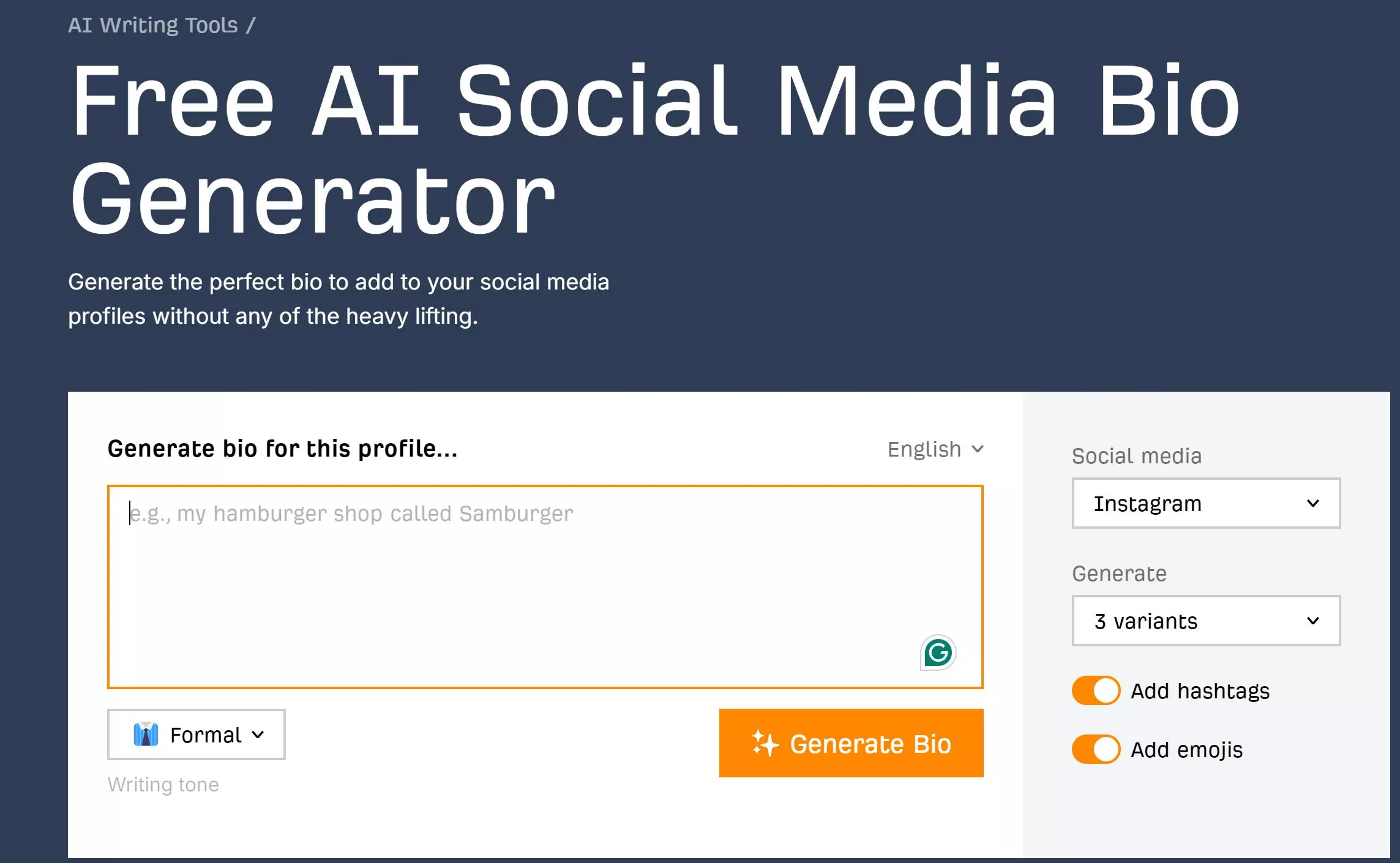 Ahrefs Bio Generator