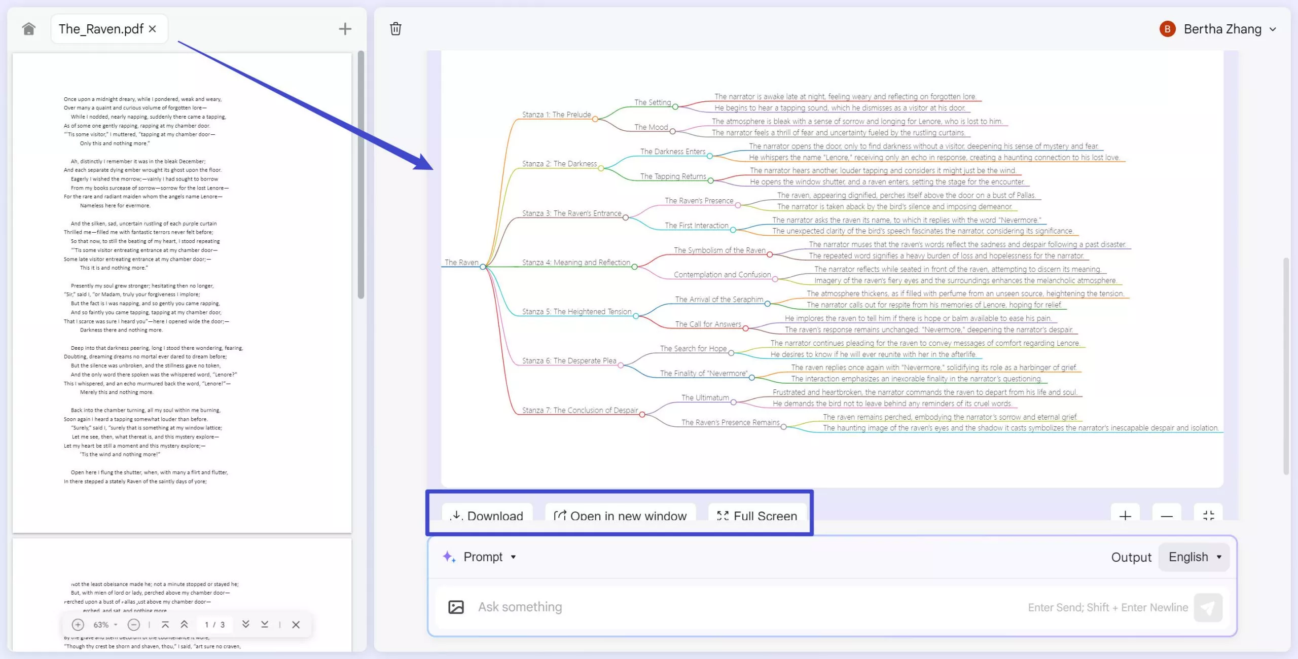 download the mind map, view it in full screen, or ask the AI to regenerate it.