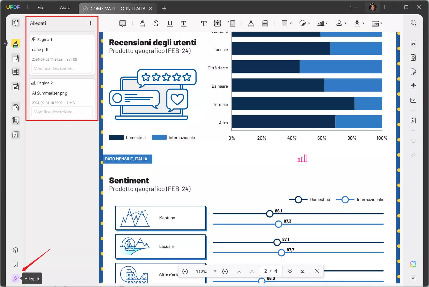 Incorporare video ad un PDF tramite allegato