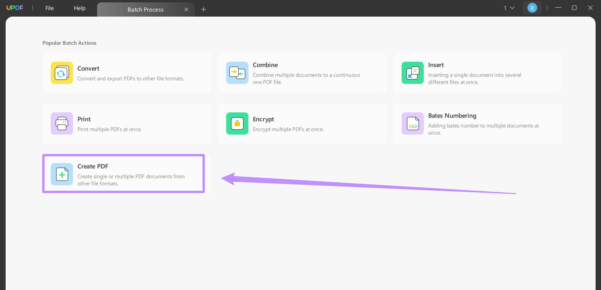 create pdf with updf