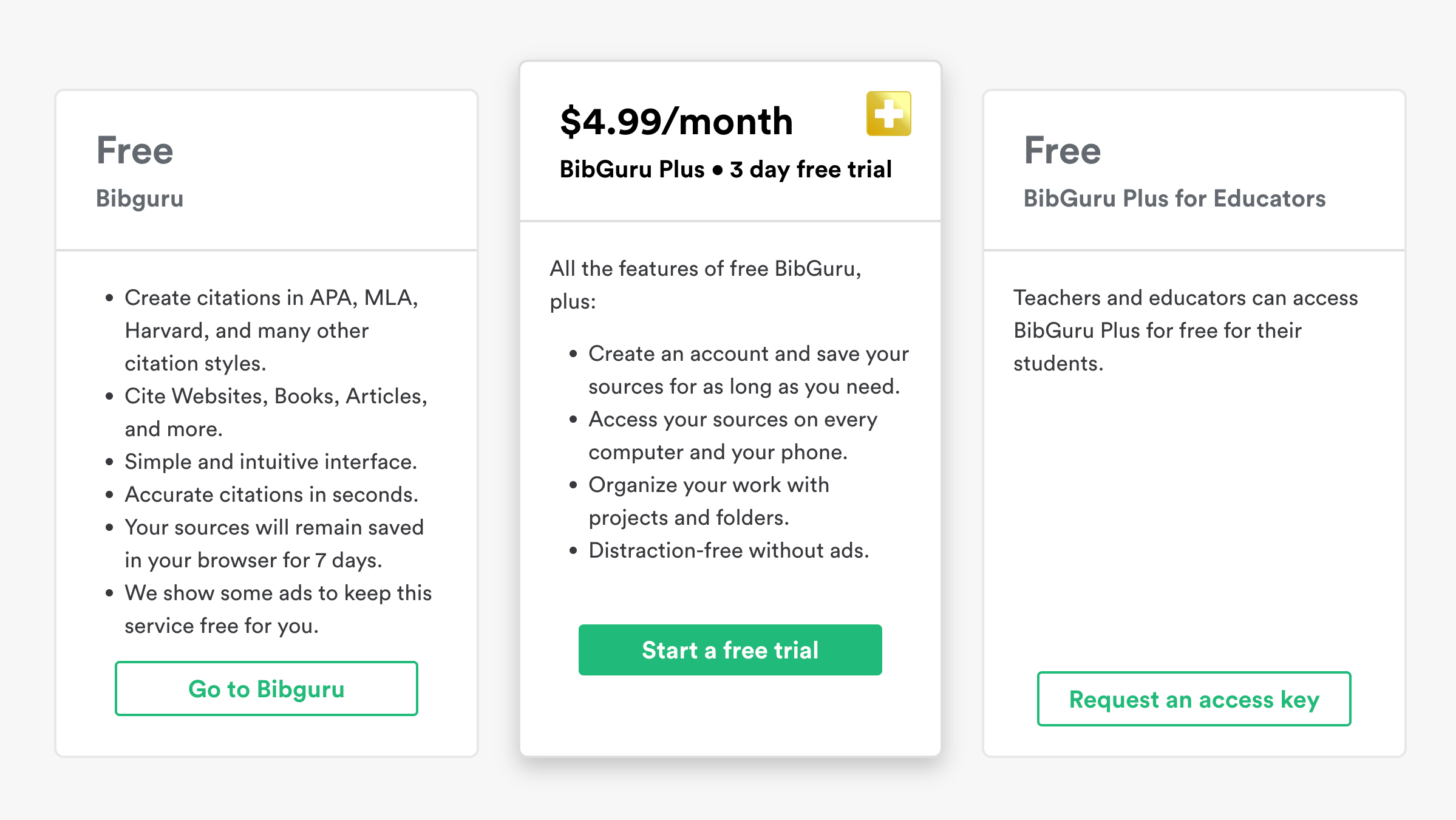 bigguru plus pricing plan