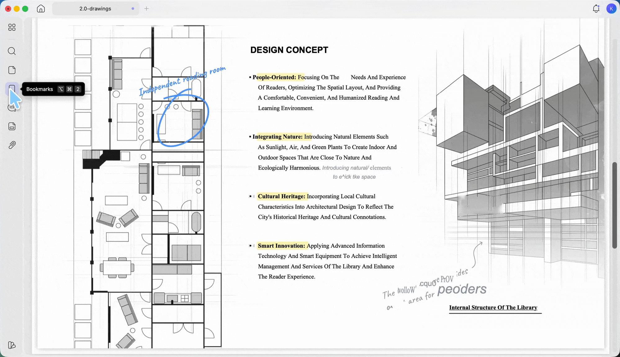 build a clickable table of contents with bookmarks