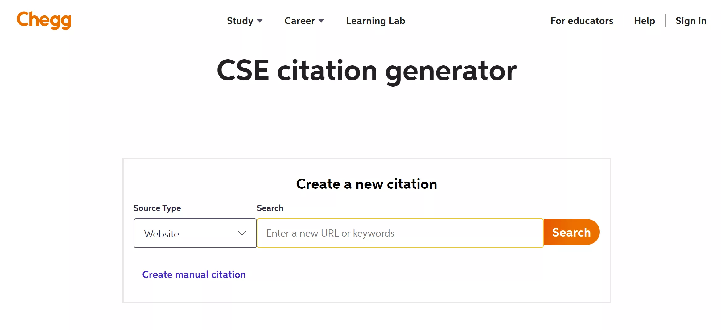 Chegg Citation Generator