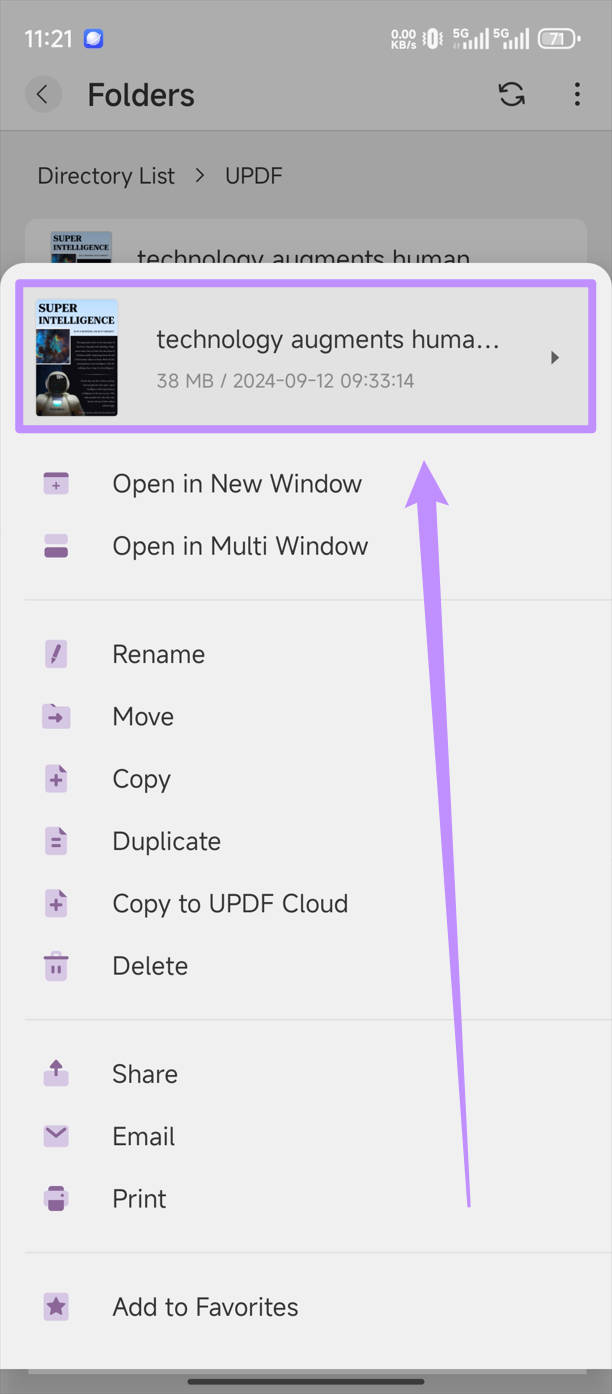 ตรวจสอบข้อมูลเอกสาร PDF ใน updf android