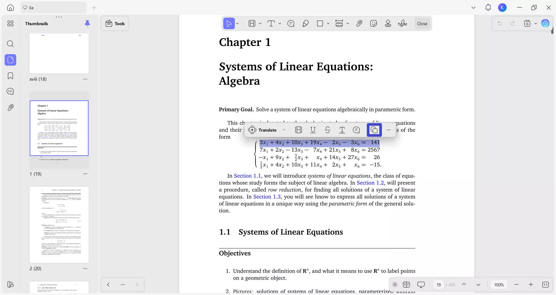 click on the equation to copy it in updf