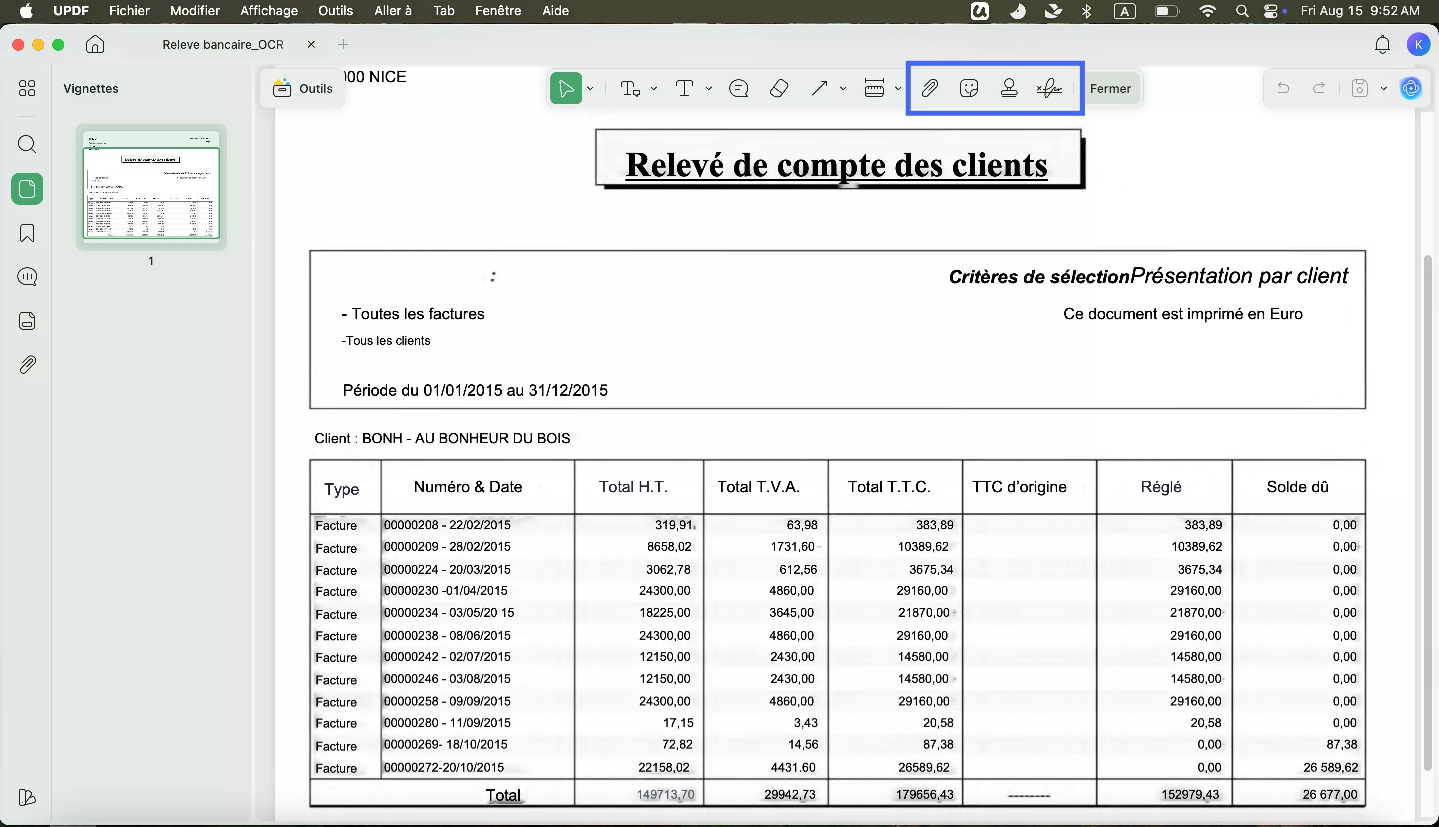 générateur de relevé bancaire updf