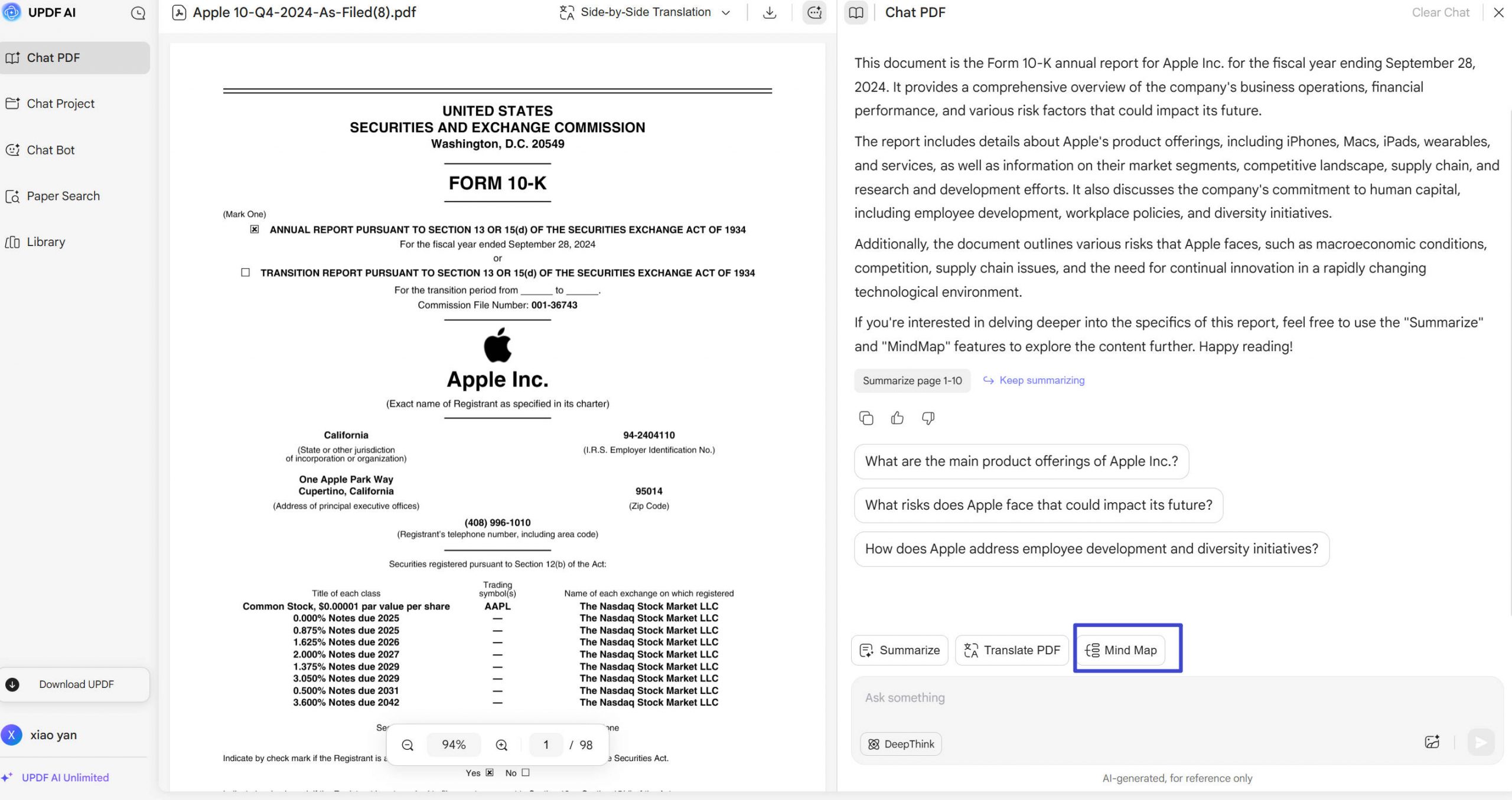 convert pdf to mind map with updf online ai
