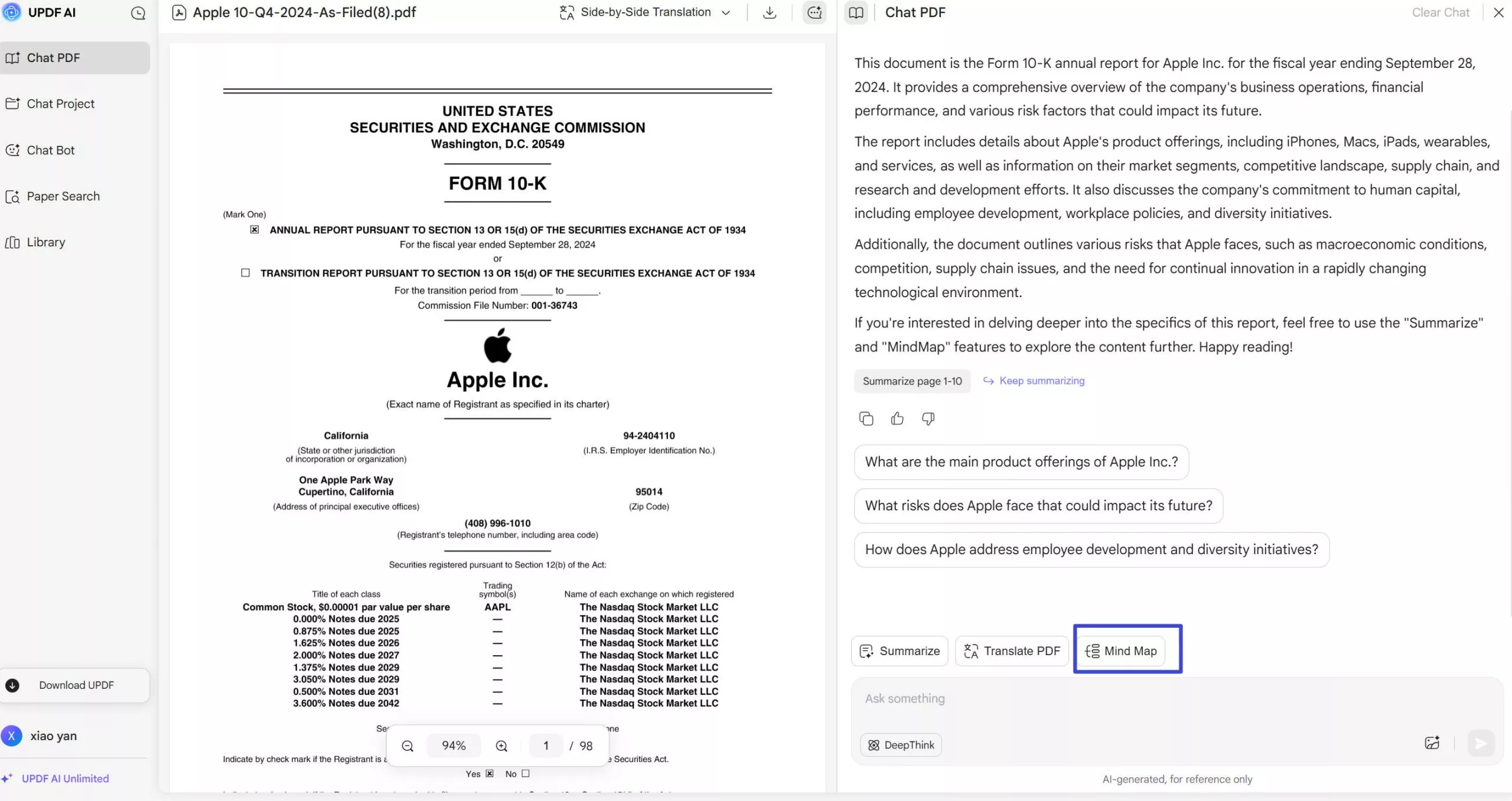 convert pdf to mind map with updf online ai
