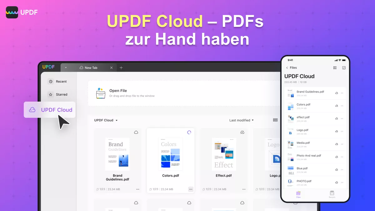 Verwenden Sie UPDF Cloud, um PDF-Dateien auf dem Mac zu verbergen