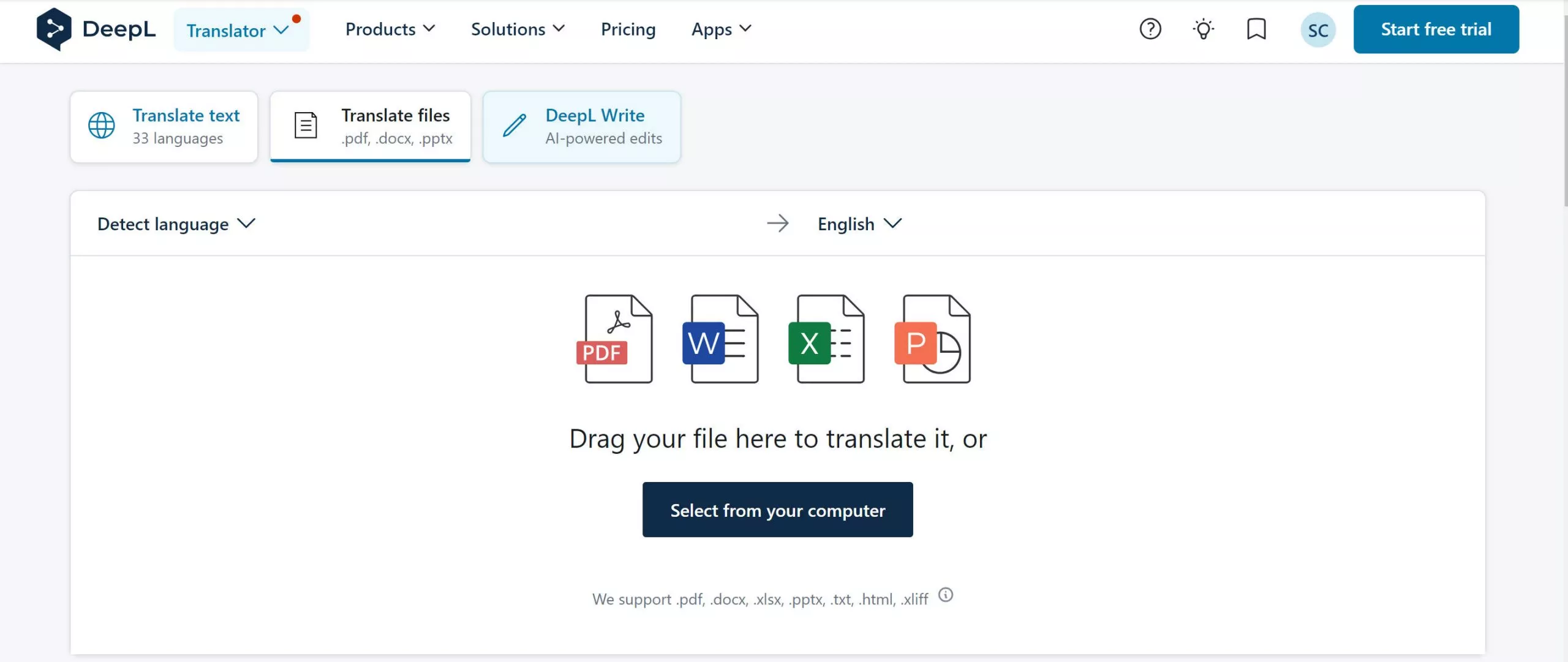 translate pdf english to chinese upload the pdf in english in deepl