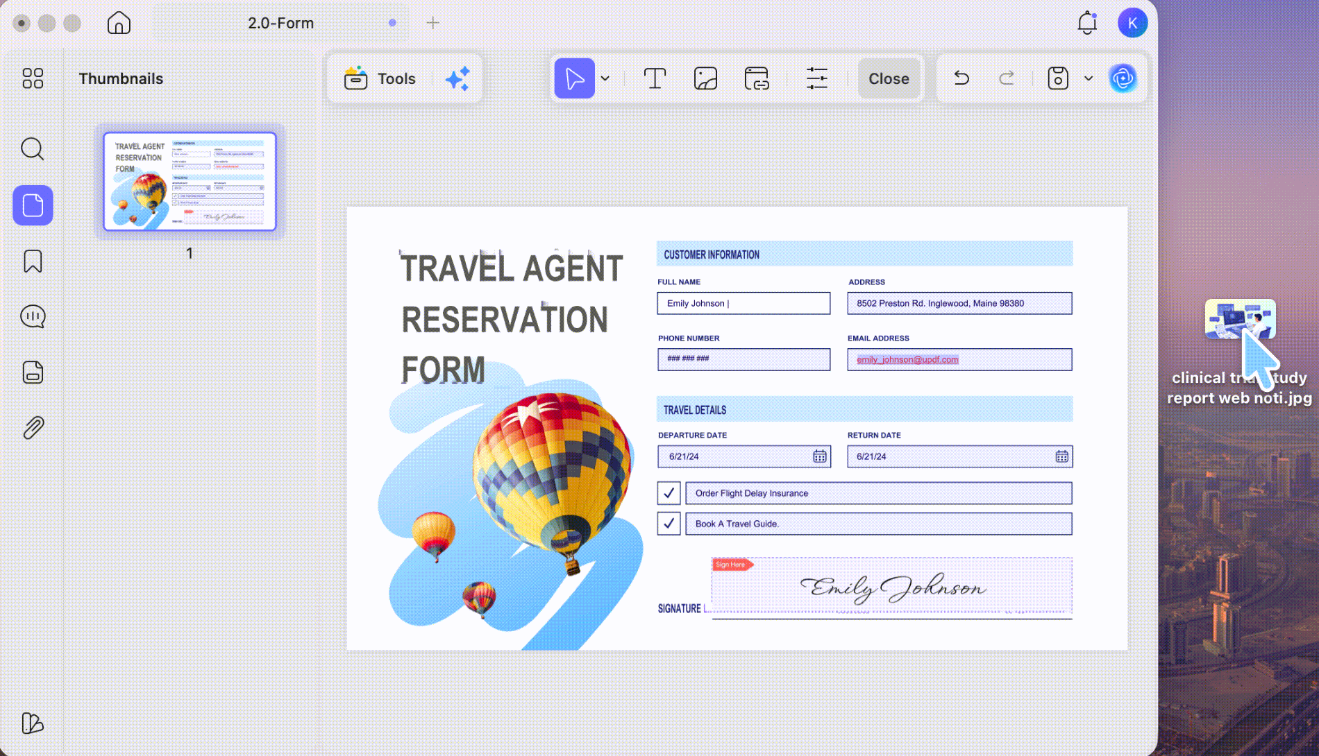 drag the image file into the thumbnail