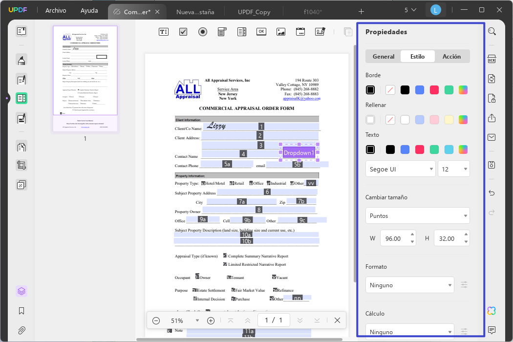 cómo editar una lista desplegable en un PDF