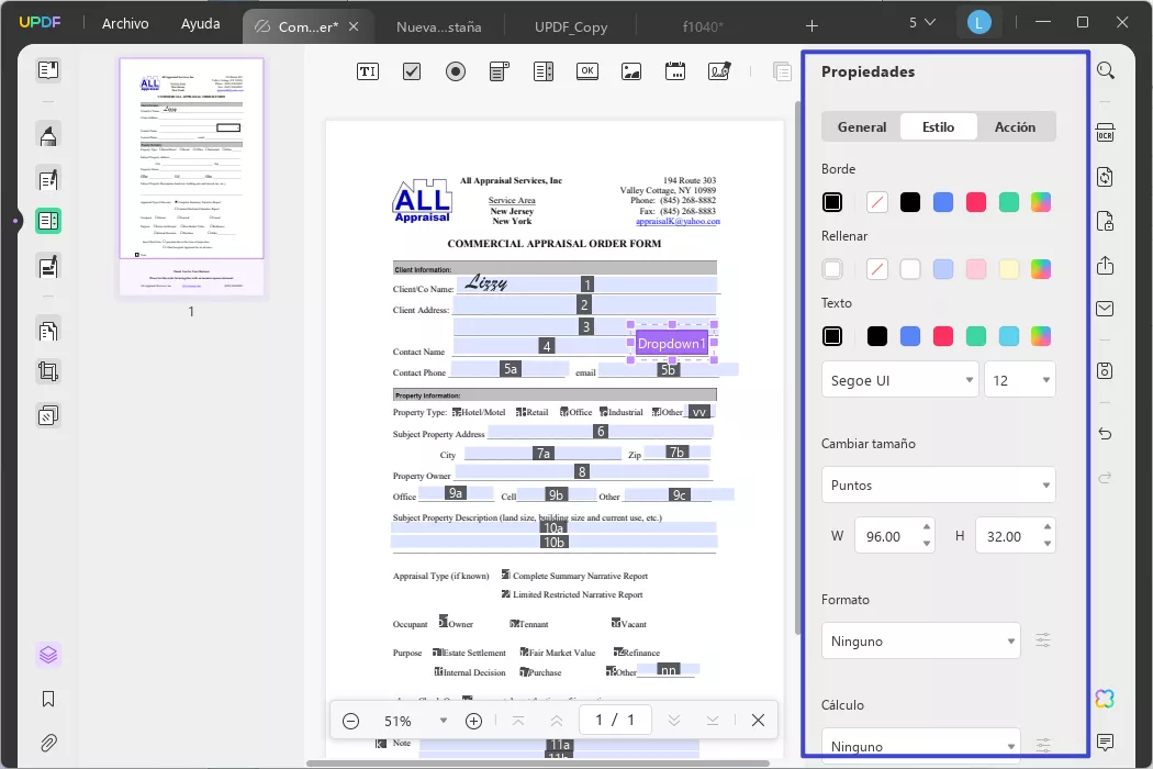 cómo editar una lista desplegable en un PDF