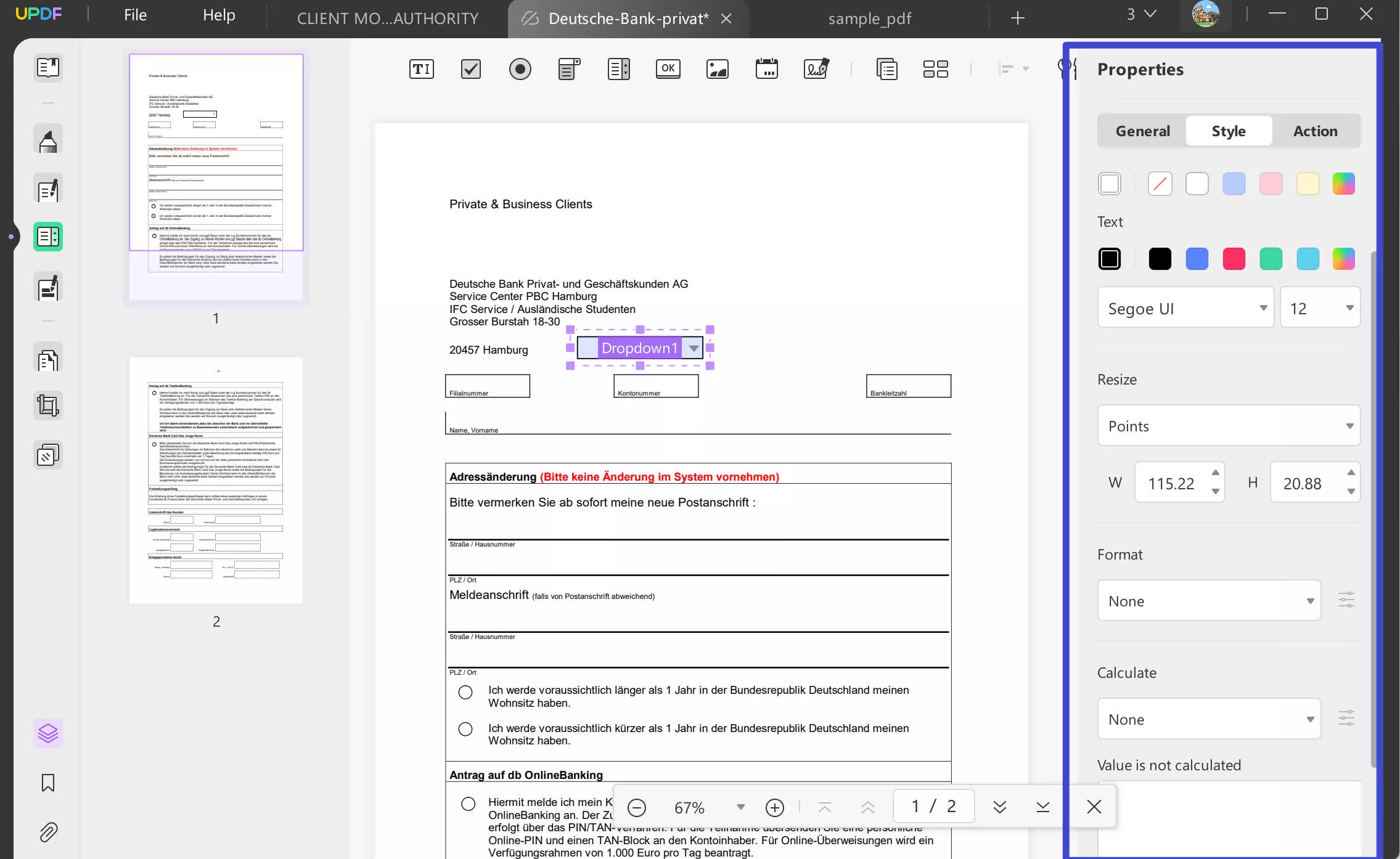 how to edit drop down list in pdf updf