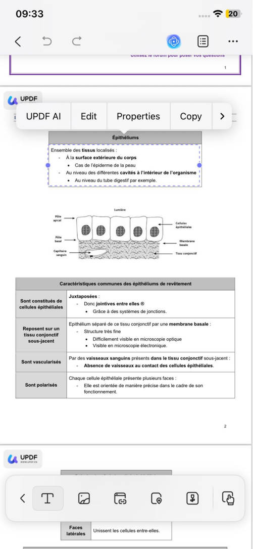 edit text and image on updf for ios